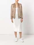 zipped bomber jacket