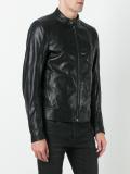 zipped leather jacket 