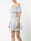 off shoulder striped dress 