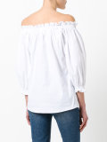 off-shoulder frill-trim blouse