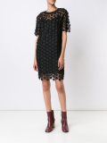 flower embellished sheer dress