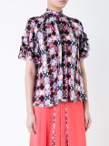 gathered print blouse 