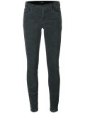 velvet effect cropped skinny trousers