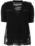 houndstooth panel knitted top 