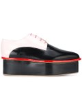 colour block lace-up shoes