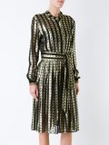 mosaic belted shirt dress