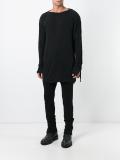 boat neck ribbed sweatshirt