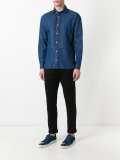 ribbed panel denim shirt