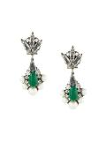 stone embellished pendant earrings