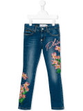 floral embellishment jeans