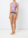 panelled print swimsuit