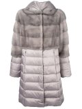 mink fur panel puffer coat  