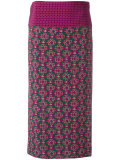 geometric print midi skirt