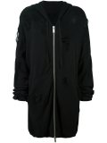 distressed zip up cardi-coat