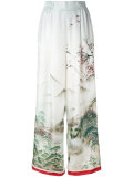 landscape print palazzo trousers