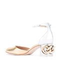 chained heel pumps 