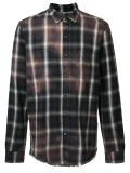 stained effect plaid shirt