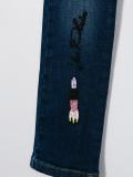 sequin embroidered jeans