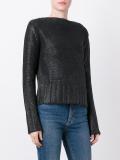 waxed effect woven jumper