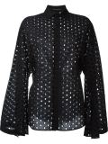 bell sleeve perforated shirt 