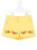 floral embroidery shorts