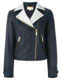 zipped pocket biker jacket