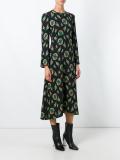 multi-print flared dress