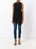 draped sleeveless top