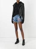 patches denim shorts
