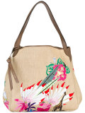 woven embroidered tote