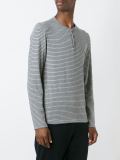 buttoned striped longsleeved T-shirt