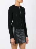 punch hole zipped cardigan