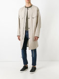collarless midi coat