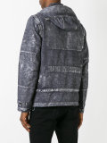 metallic effect hooded jacket