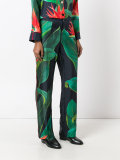 flower print straight trousers