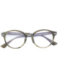 embossed titanium round glasses