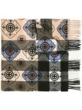 floral pattern checked scarf