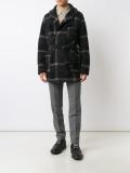 belted check coat 