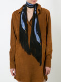 'Snakes' fringed skinny scarf