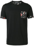 musical instrument print chest pocket T-shirt