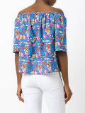 kite patterned off-shoulder blouse