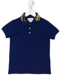 embroidered tiger polo shirt