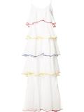 pleat trim flared dress