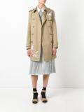 bird embroidery trench coat