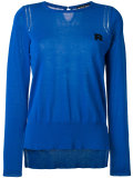 logo embroidered knitted sweater