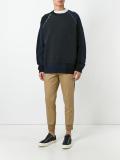 raw edge seam sweatshirt