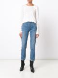button detailing flared T-shirt