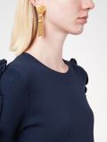 logo tassel clip-on earrings