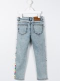 pom-pom trim jeans 