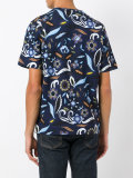 short-sleeved flower print T-shirt